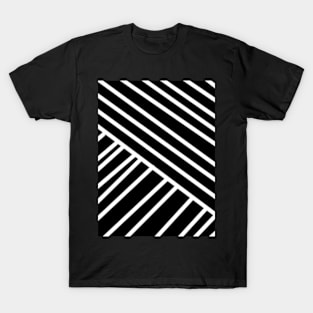 Black and White Asymmetrical Stripes T-Shirt